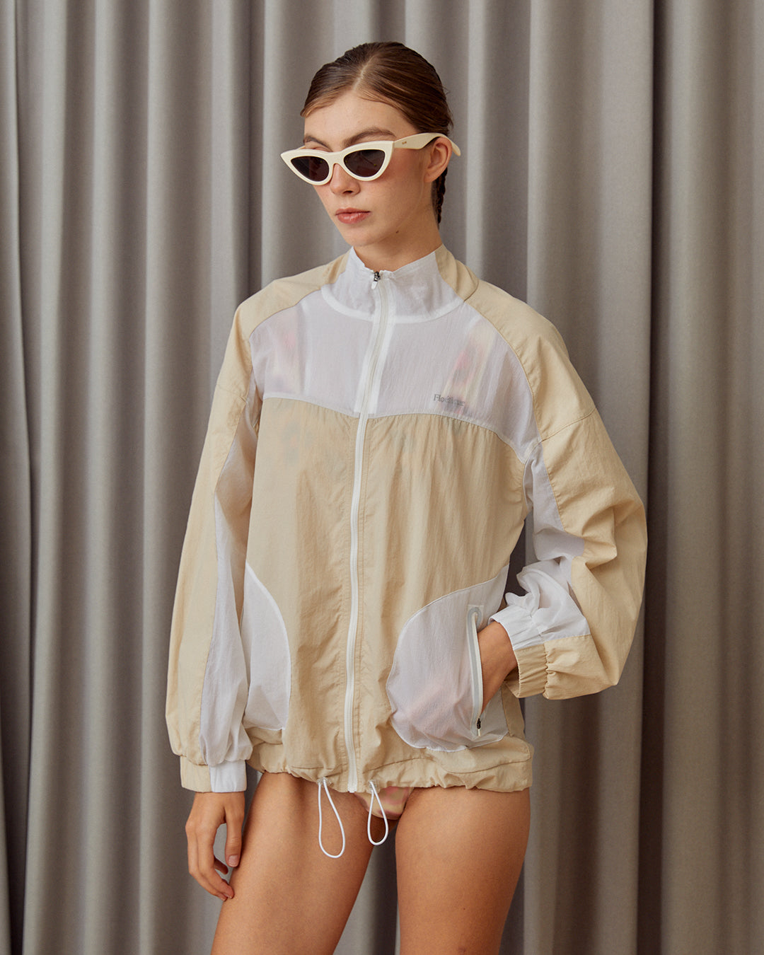 Two-Tone Windbreaker - Beige