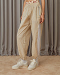 Two-Tone Parachute Pants - Beige