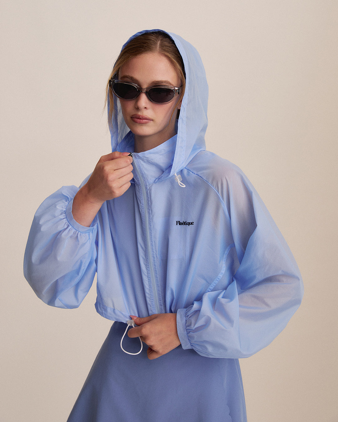 Crop UV Protection jacket - Serenity Blue