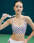 Chain Double-Layered Sports Bra - Cream