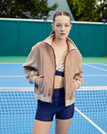 Zip-Up Plush Jacket - Beige
