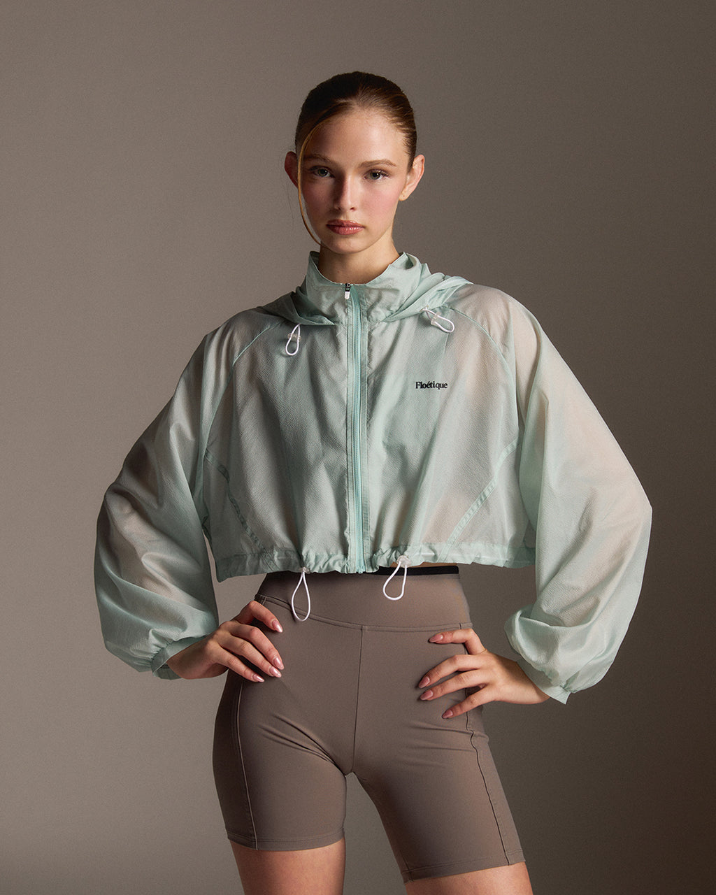 Crop UV Protection jacket - Sage Green