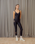 Flower Eyelet Jumpsuit - Black Truffle