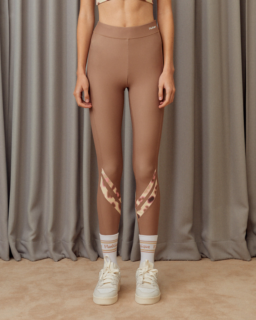 Chevron Insert Leggings - Choco Mousse