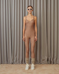 Flower Eyelet Jumpsuit - Choco Mousse