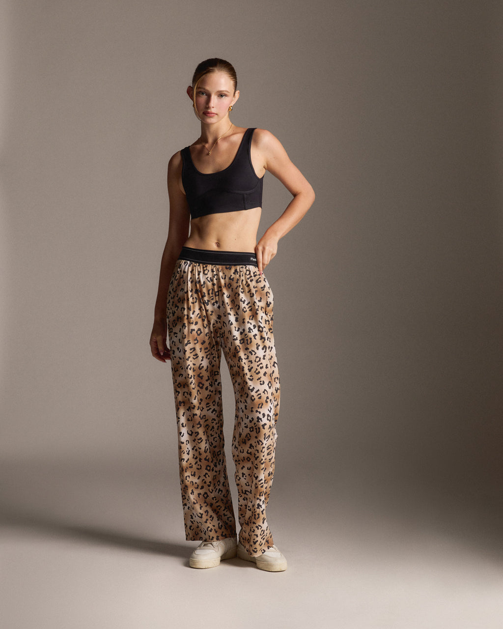 Leopard Elastic Waist Pants - Leopard