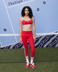 Side-Stripes Leggings - Red