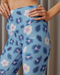 Flower Leopard Leggings - Pansy Bule