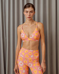 Flower Leopard Bikini Top - Lantana Pink