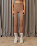 Flower Eyelet Leggings - Choco Mousse