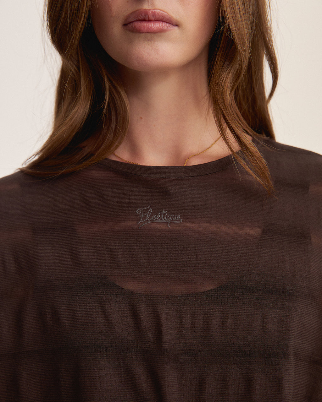 Sheer Stripe Long Sleeve - Brown