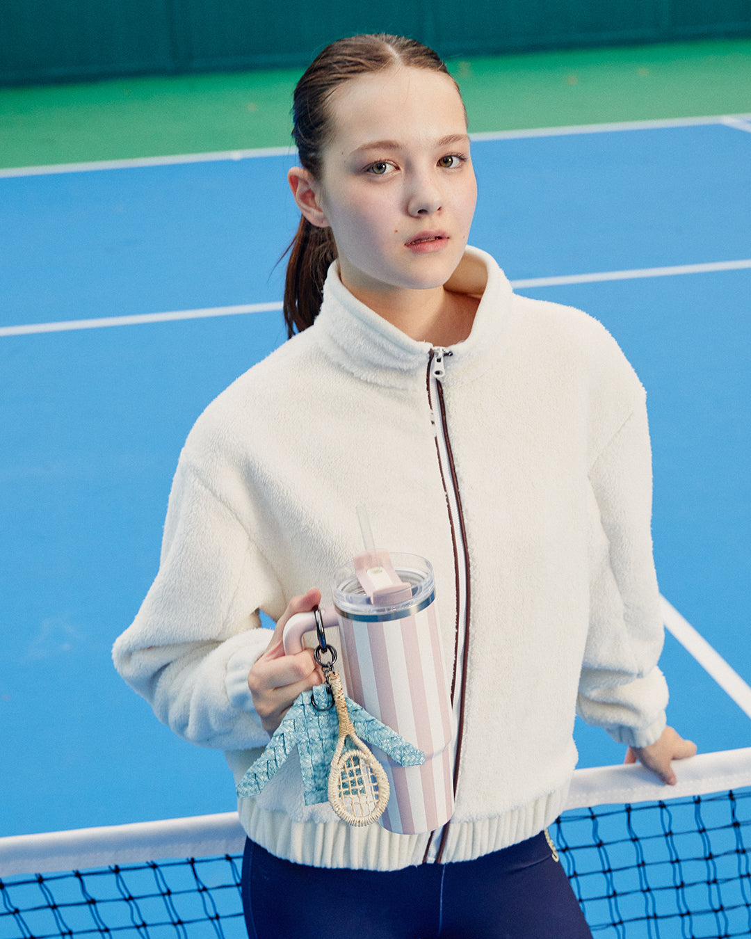 Zip-Up Plush Jacket - Ivory