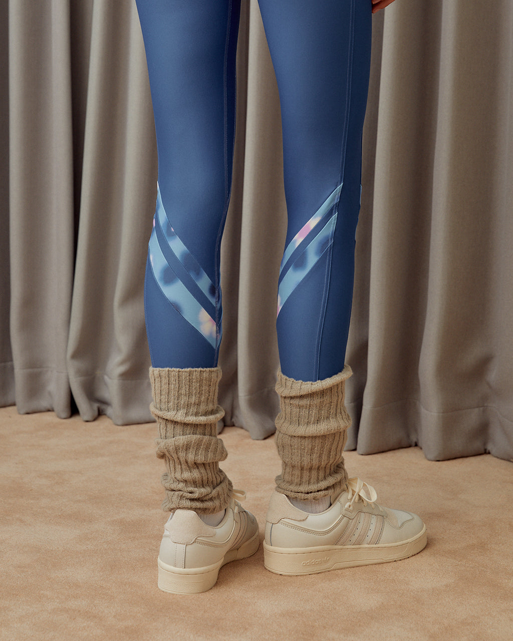 Chevron Insert Leggings - Blue Berry