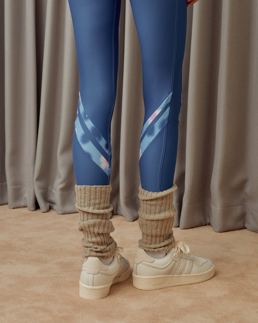 Chevron Insert Leggings - Blue Berry