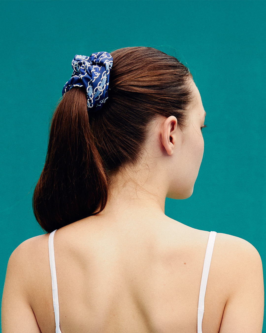 Chain Scrunchie - Navy