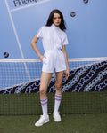 Stripes Short Jumpsuit - White