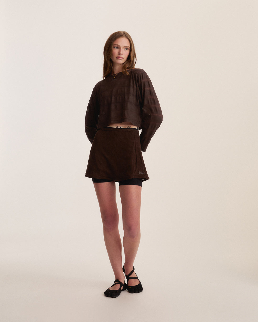 Soft Wrap Skirt - Brown