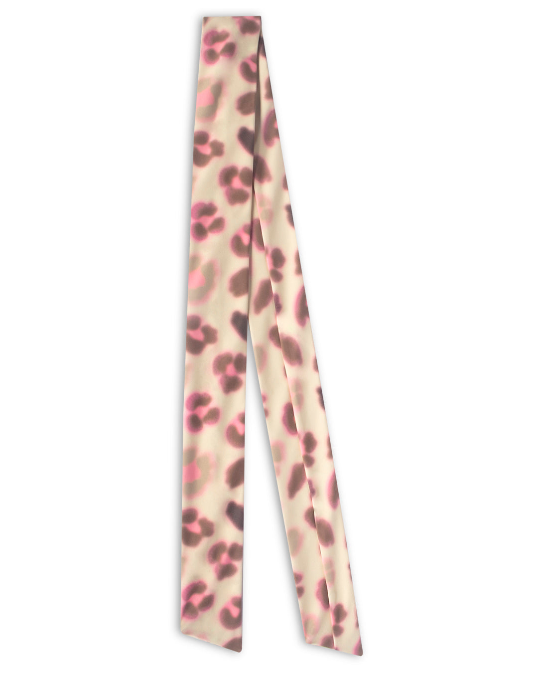Flower Leopard Ribbon Scarf - Tiger Lily Cream