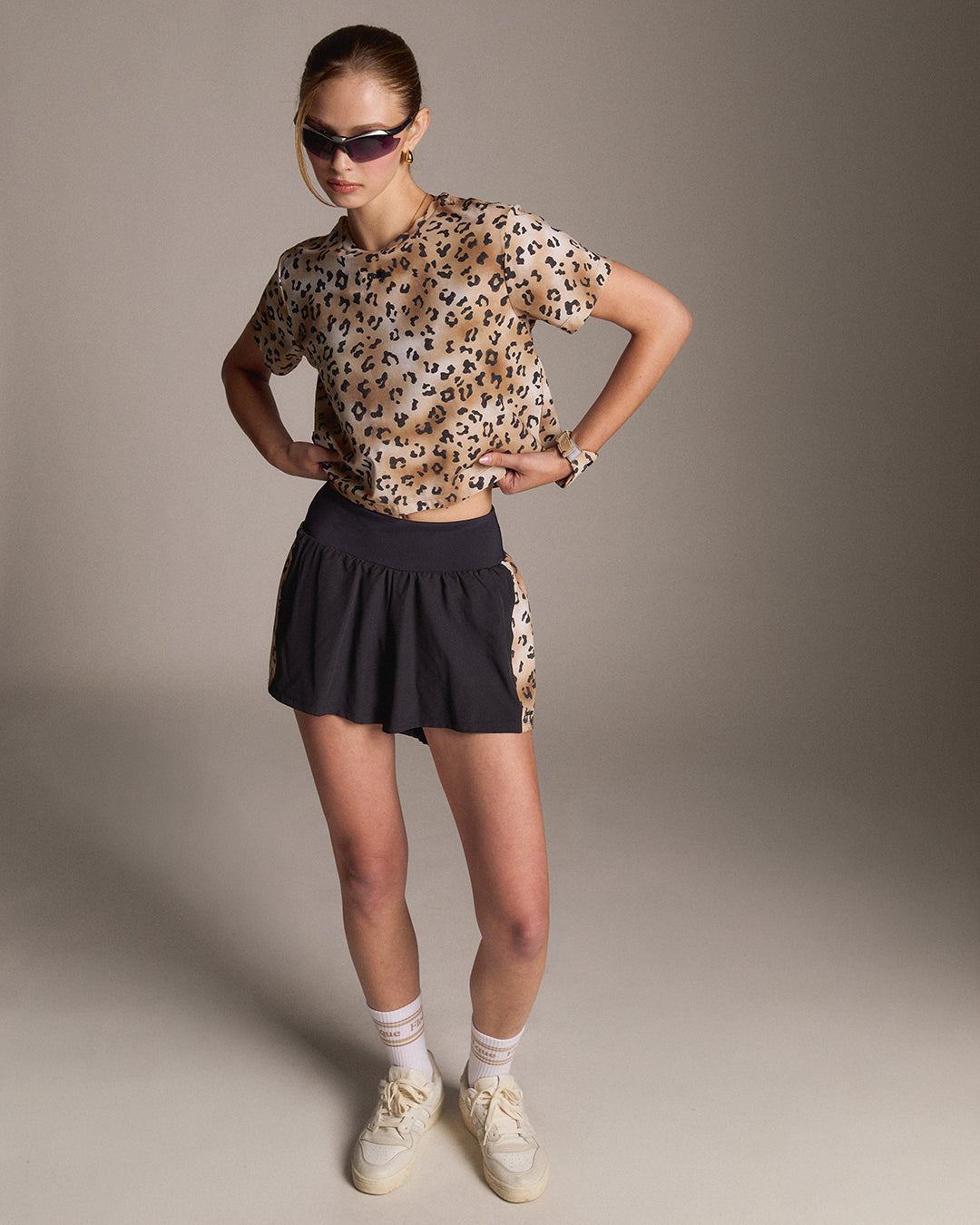 Leopard Active Shorts - Black