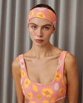 Flower Leopard Headband - Lantana Pink