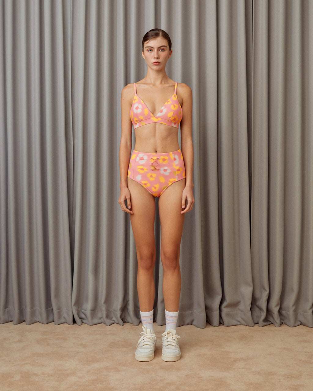 Flower Leopard Bikini Bottoms - Lantana Pink