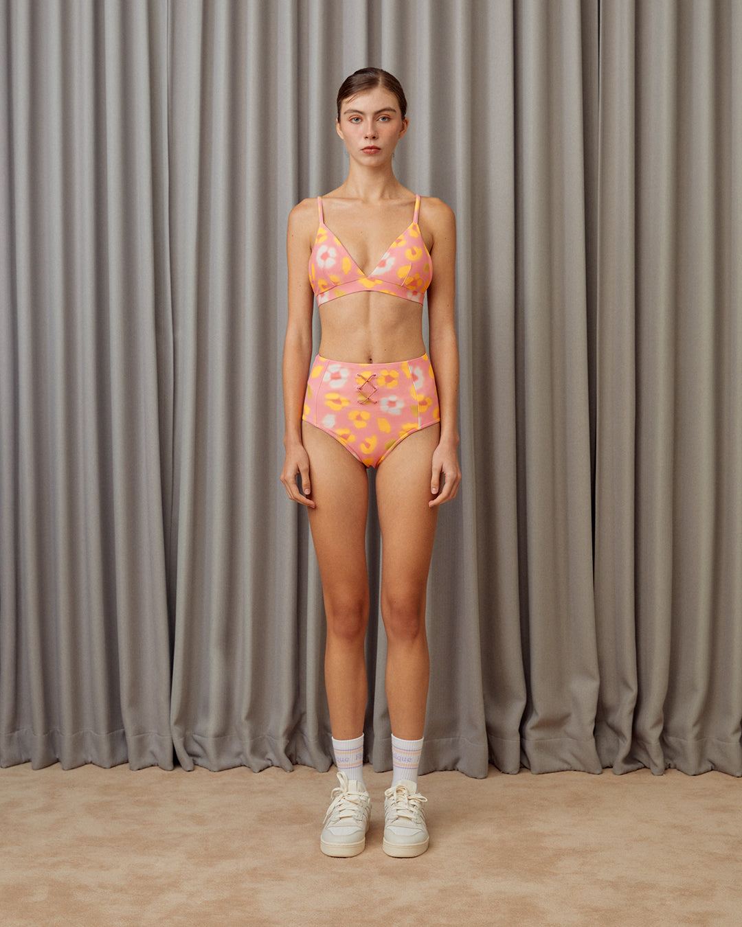 Flower Leopard Bikini Bottoms - Lantana Pink