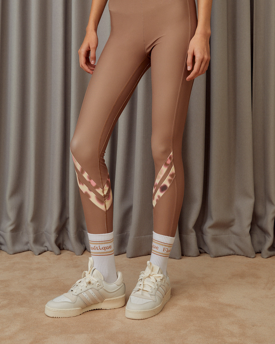 Chevron Insert Leggings - Choco Mousse