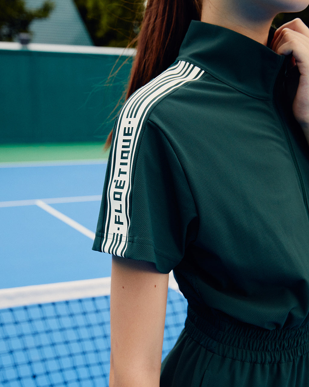 Stripes Short Jumpsuit - Dark Green