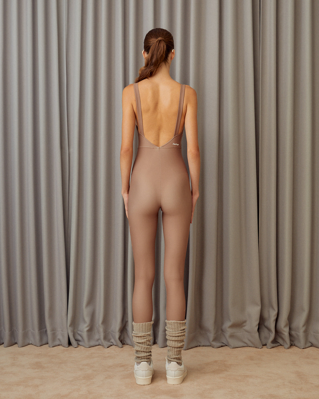 Flower Eyelet Jumpsuit - Choco Mousse
