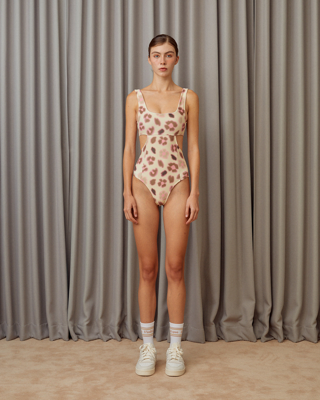 Flower Leopard Swimsuit - Tiger Lily Cream