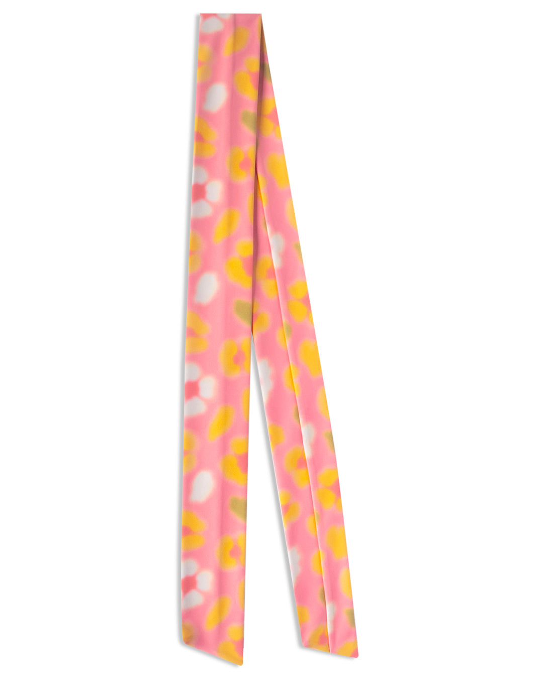 Flower Leopard Ribbon Scarf - Lantana Pink
