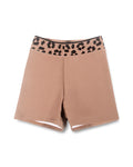 Velvet Leopard Shorts - Choco Mousse