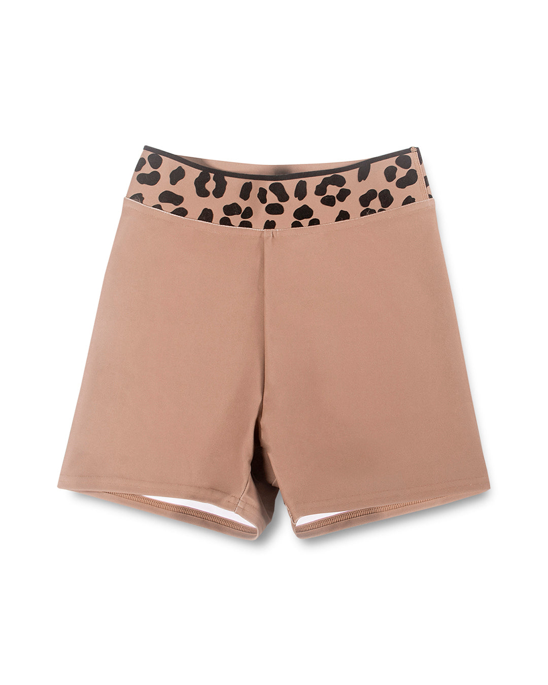 Velvet Leopard Shorts - Choco Mousse